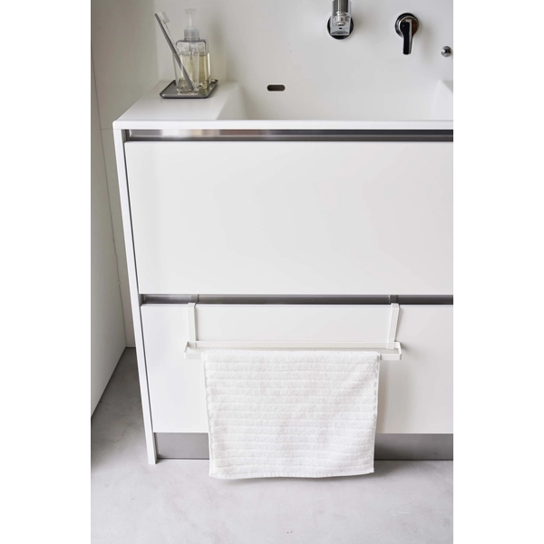 Plate】洗面下引っ掛けバスマット&タオルハンガー プレート ホワイト