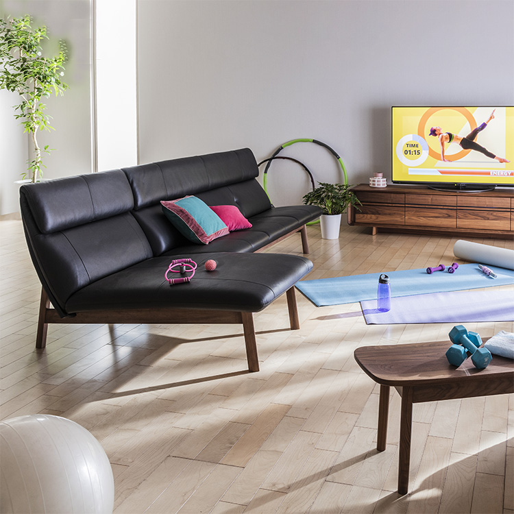 3人掛ソファ WW6403 ブラック ウォールナットナチュラル 通販 | 【公式