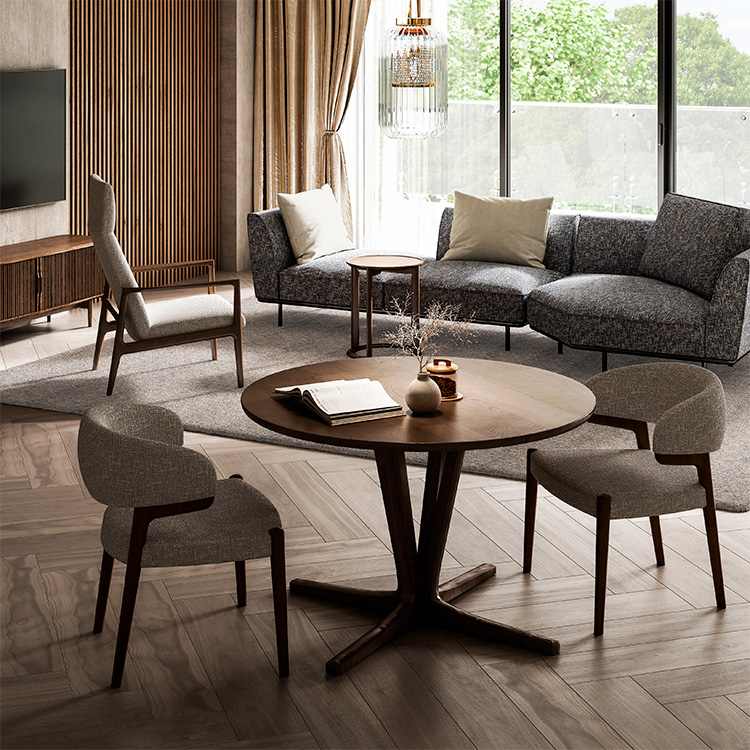 ダイニングチェア CW9601 ブラック タニックウォールナット 通販