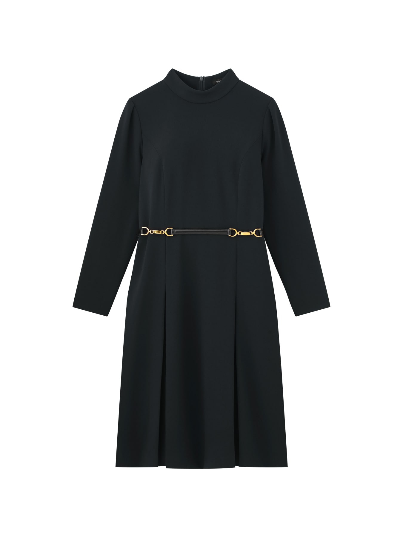 ダブルクロスベルト付ハイネックワンピース: M-premierBLACK公式通販