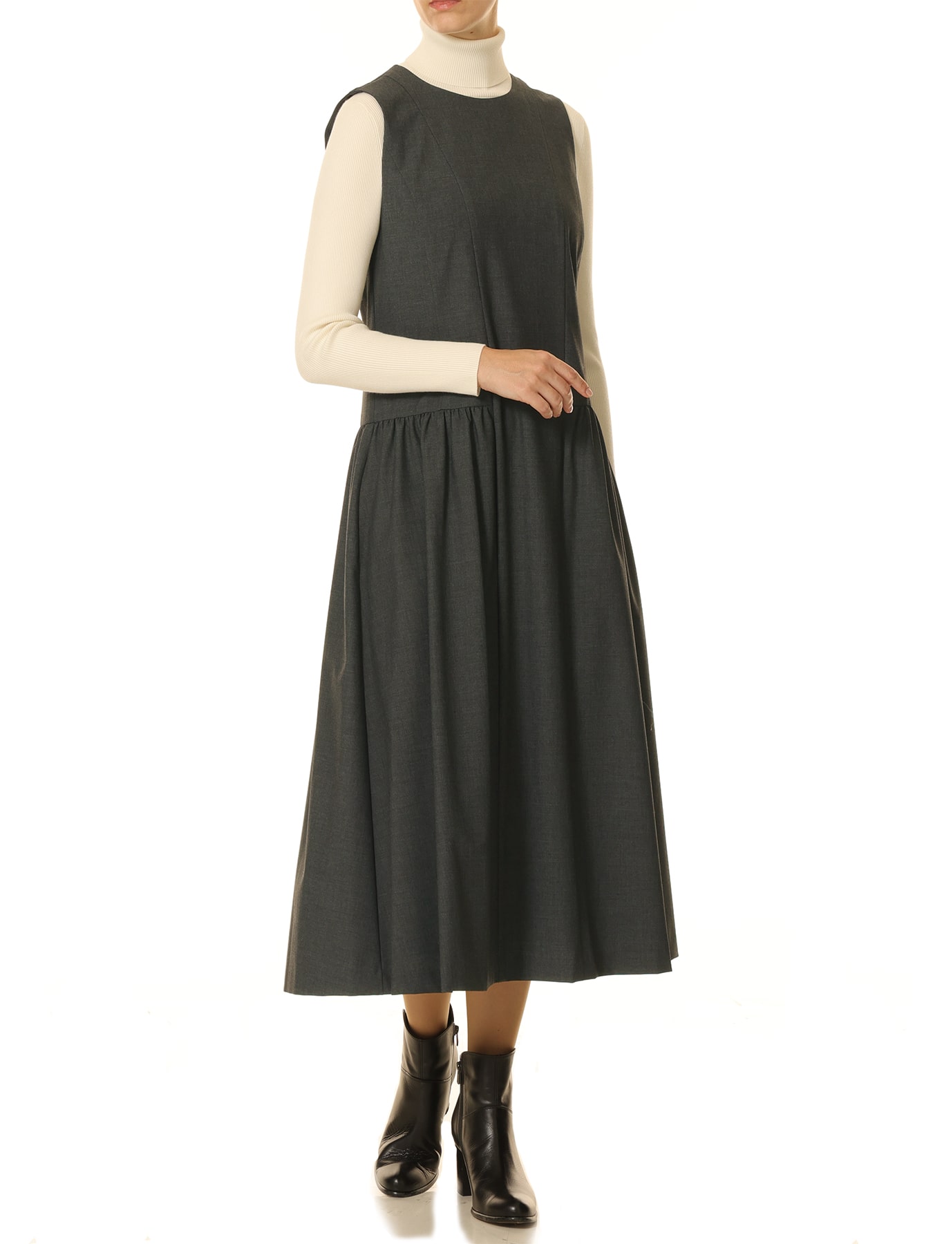 ギャザーデザインノースリーブワンピース: BLENHEIM公式通販｜m-i-d e