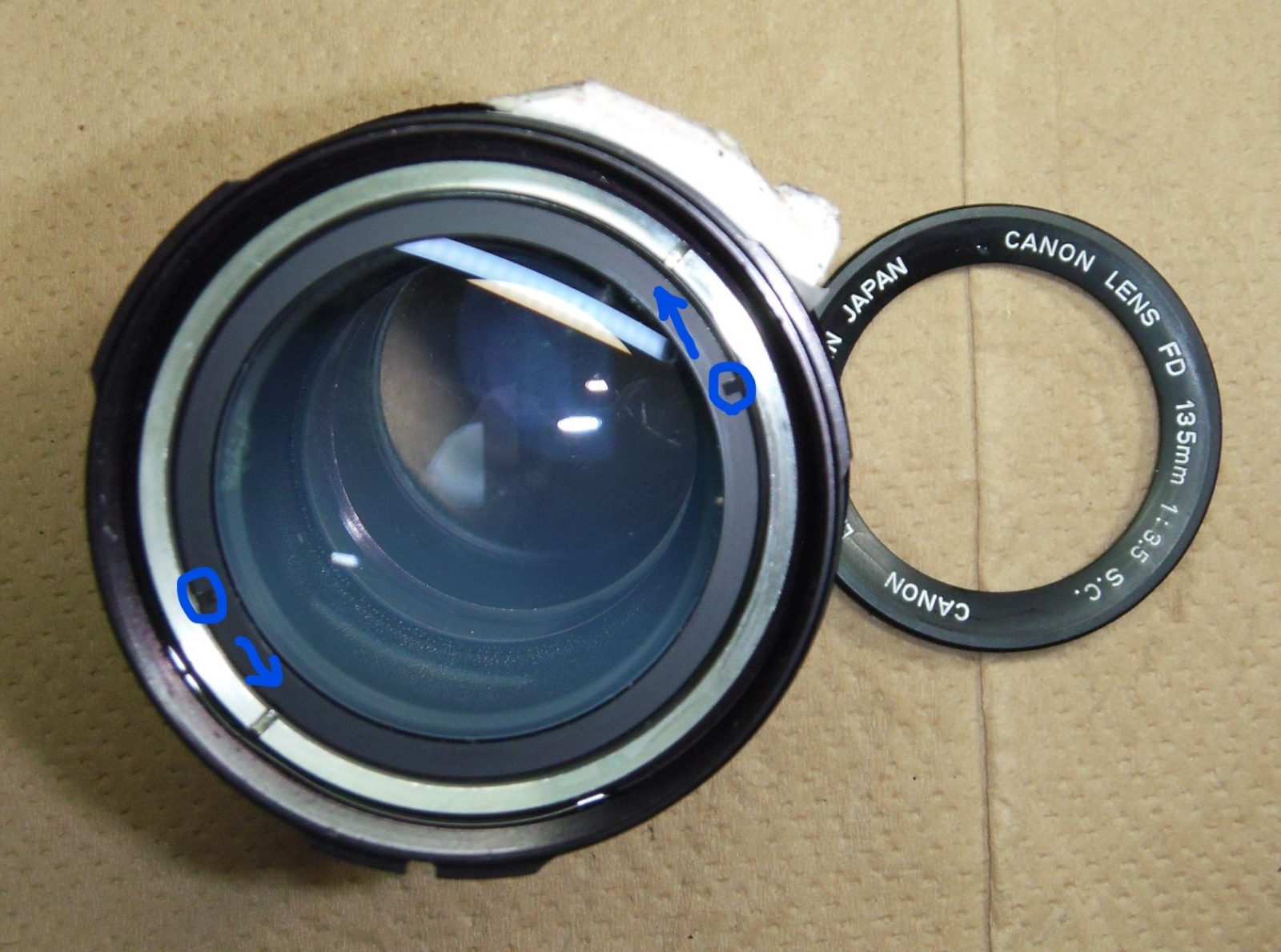 CANON LENS FD135mm F3.5 ジャンクレンズ分解修理: ねこの空中散歩