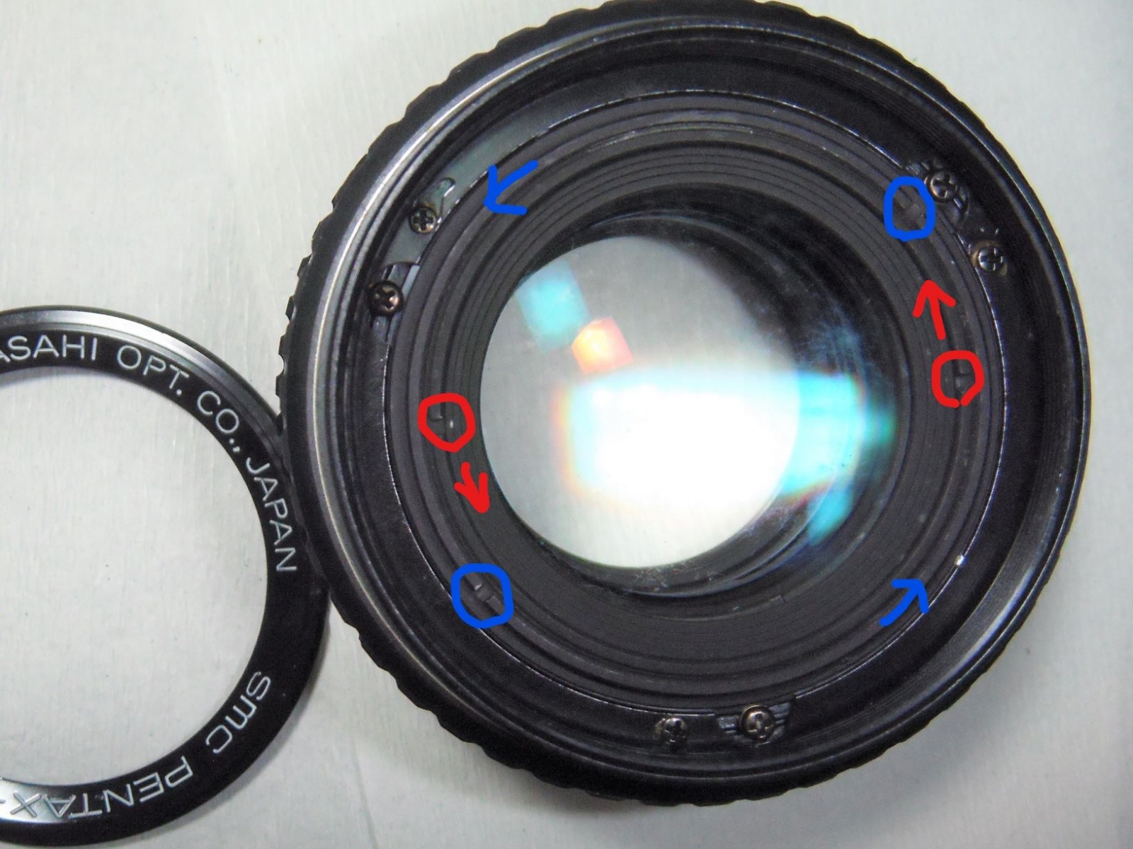 SMC PENTAX-M 50mm F1.7 ジャンクレンズ分解修理: ねこの空中散歩