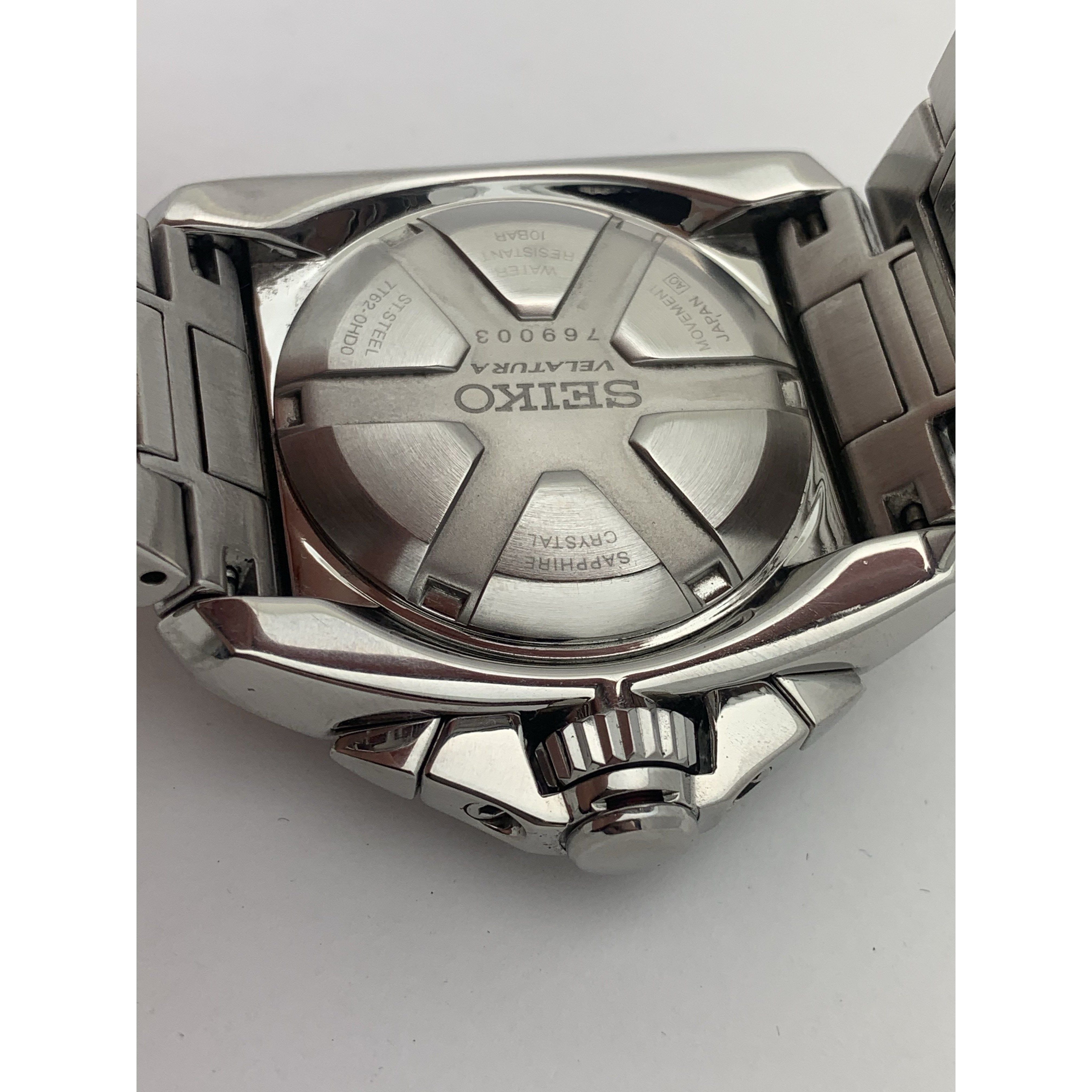 Seiko Velatura Men's Blue Dial Stainless Steel Chrono Watch SPC071