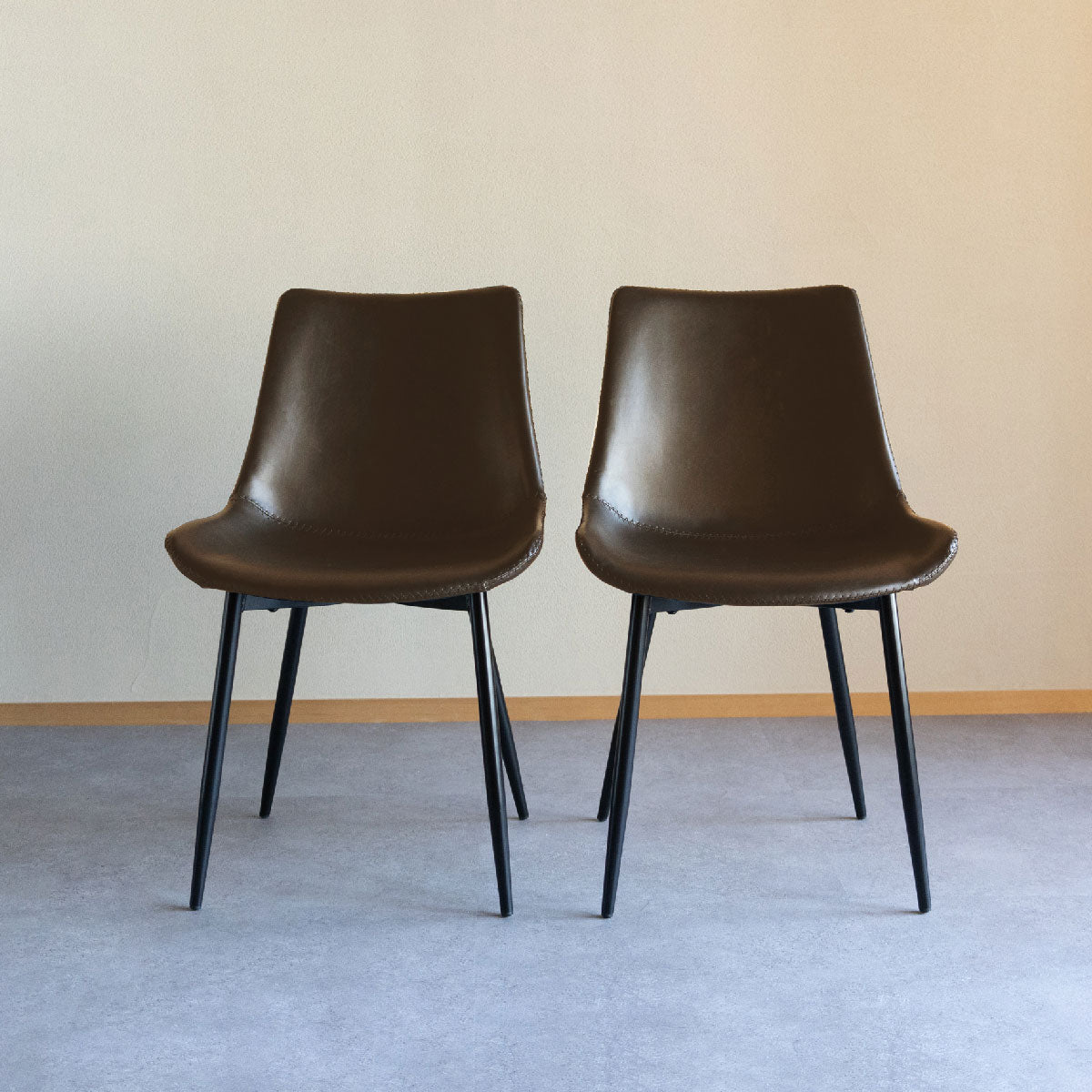 ダイニングチェア 2脚セット レザー調 椅子 いす イス チェア 【HEIM