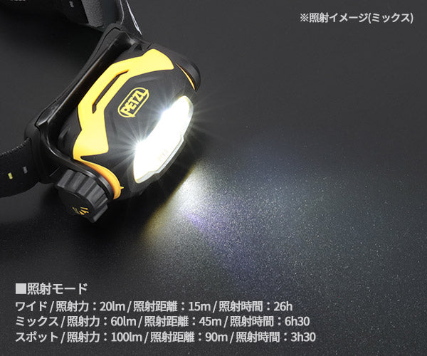 3月の特価品】日本正規品 ペツル ピクサ3 ヘッドライト 100ルーメン