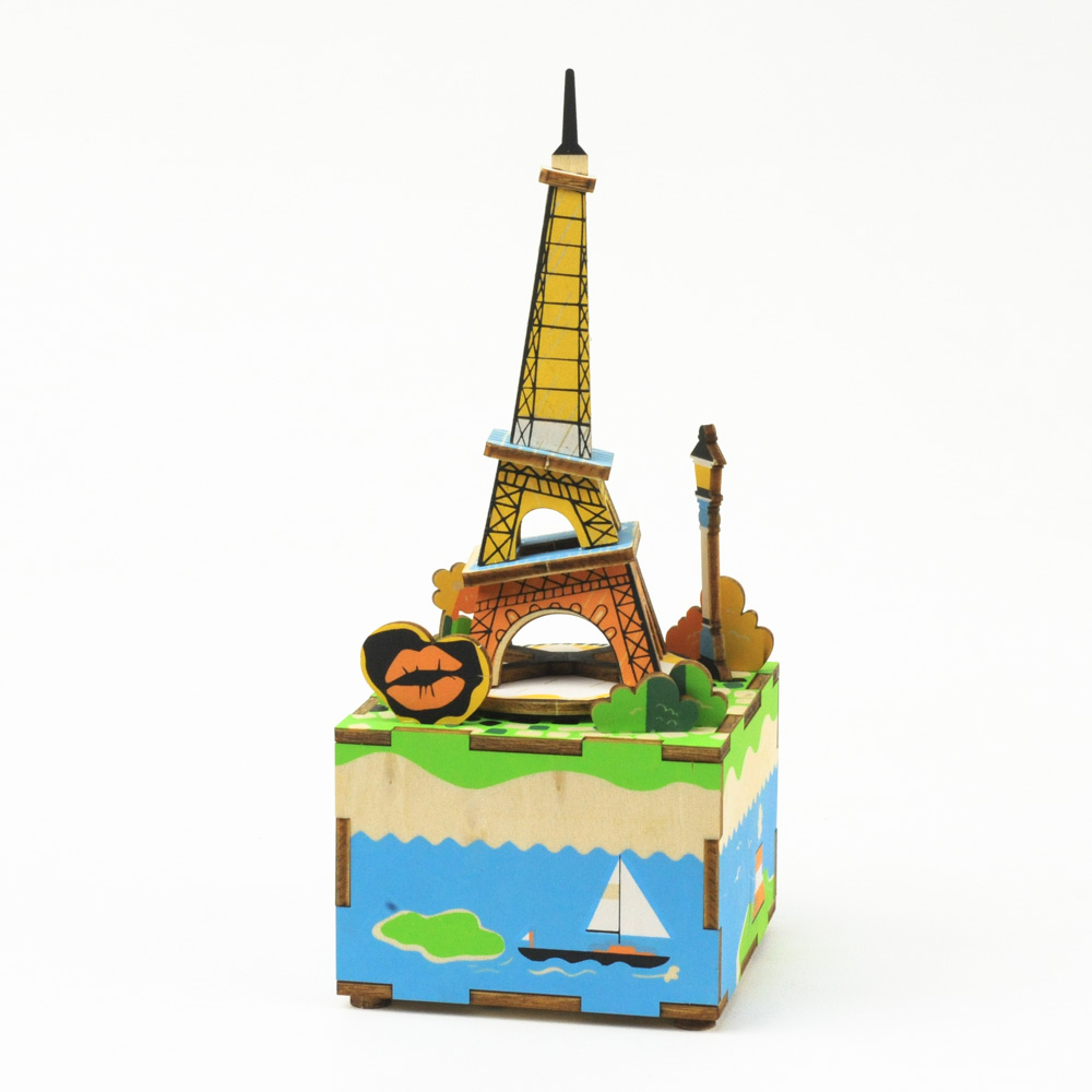 DIY木製パズルキットオルゴール】 エッフェル塔