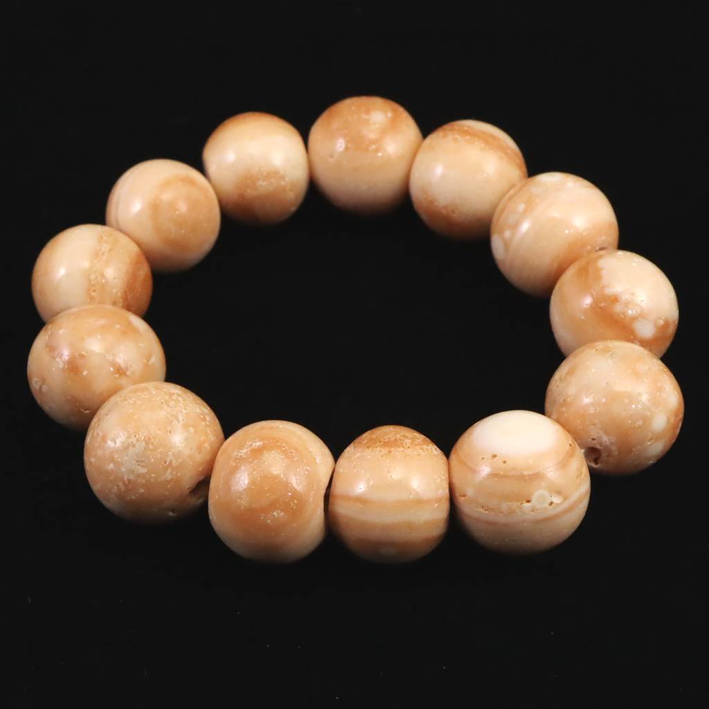 龍宮舎利石 タイ龍宮洞穴産 天眼 16.5mm玉ブレスレット 85.5g (ID