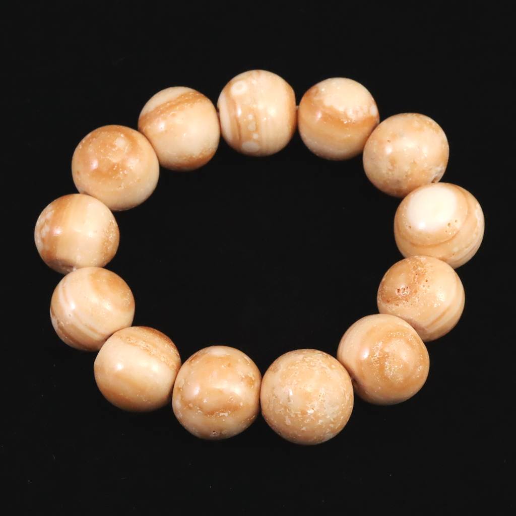 龍宮舎利石 タイ龍宮洞穴産 天眼 16.5mm玉ブレスレット 85.5g (ID