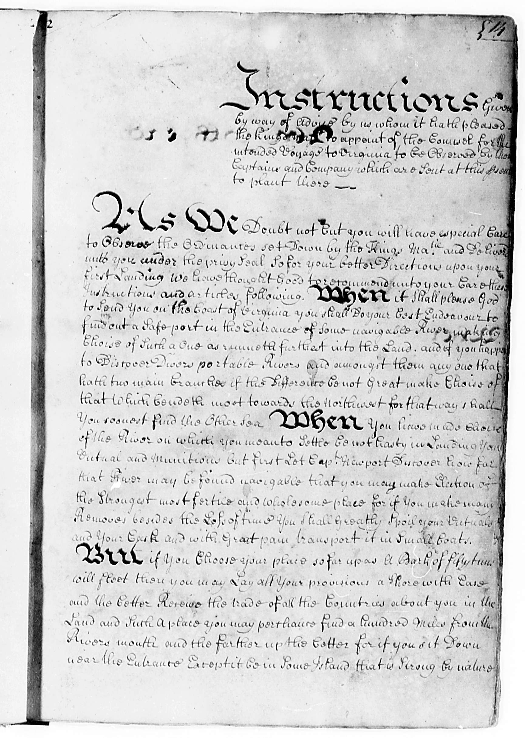 Instructions from the Virginia Company of London to the First