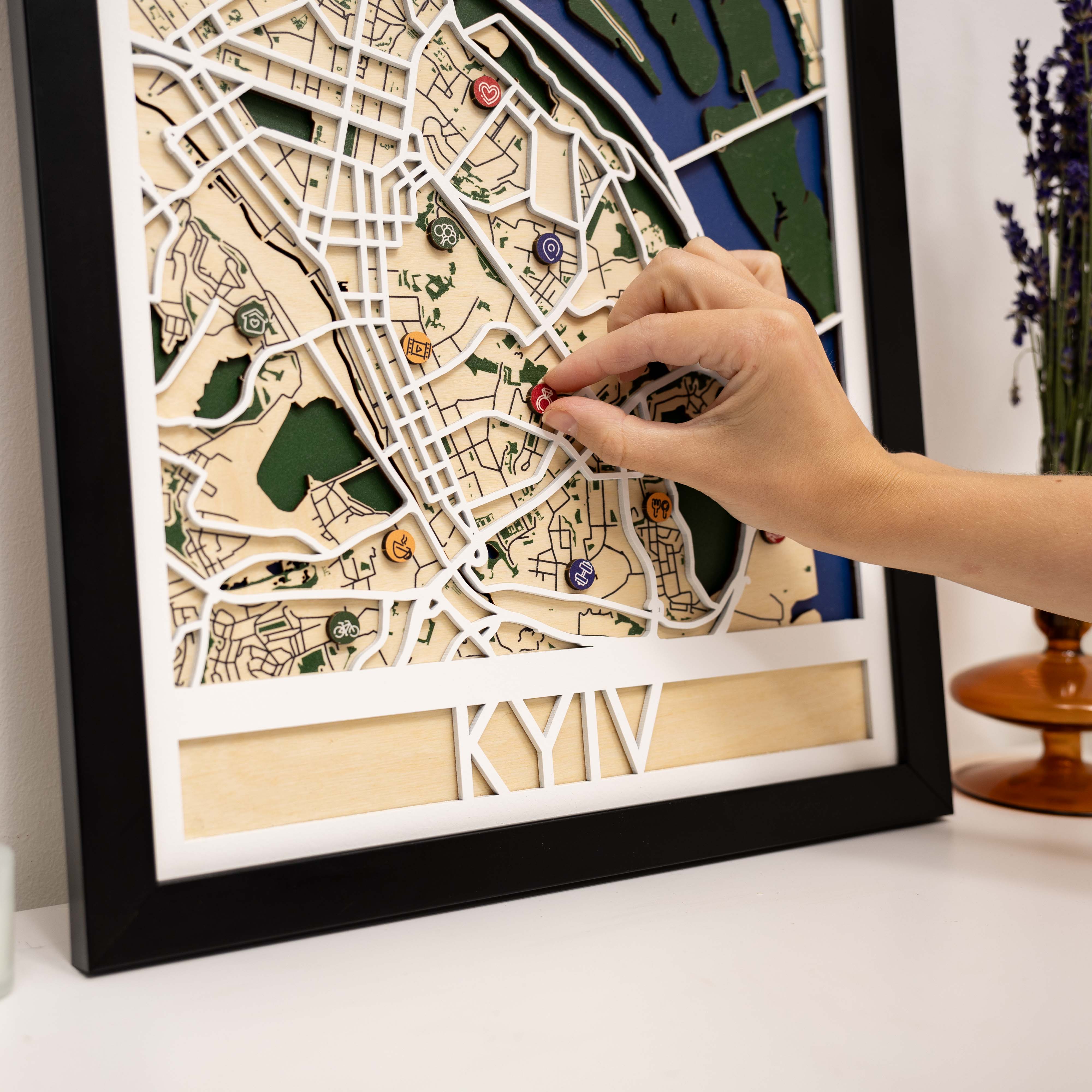 Wooden City Maps, Laser Cut Decor Wood City Map