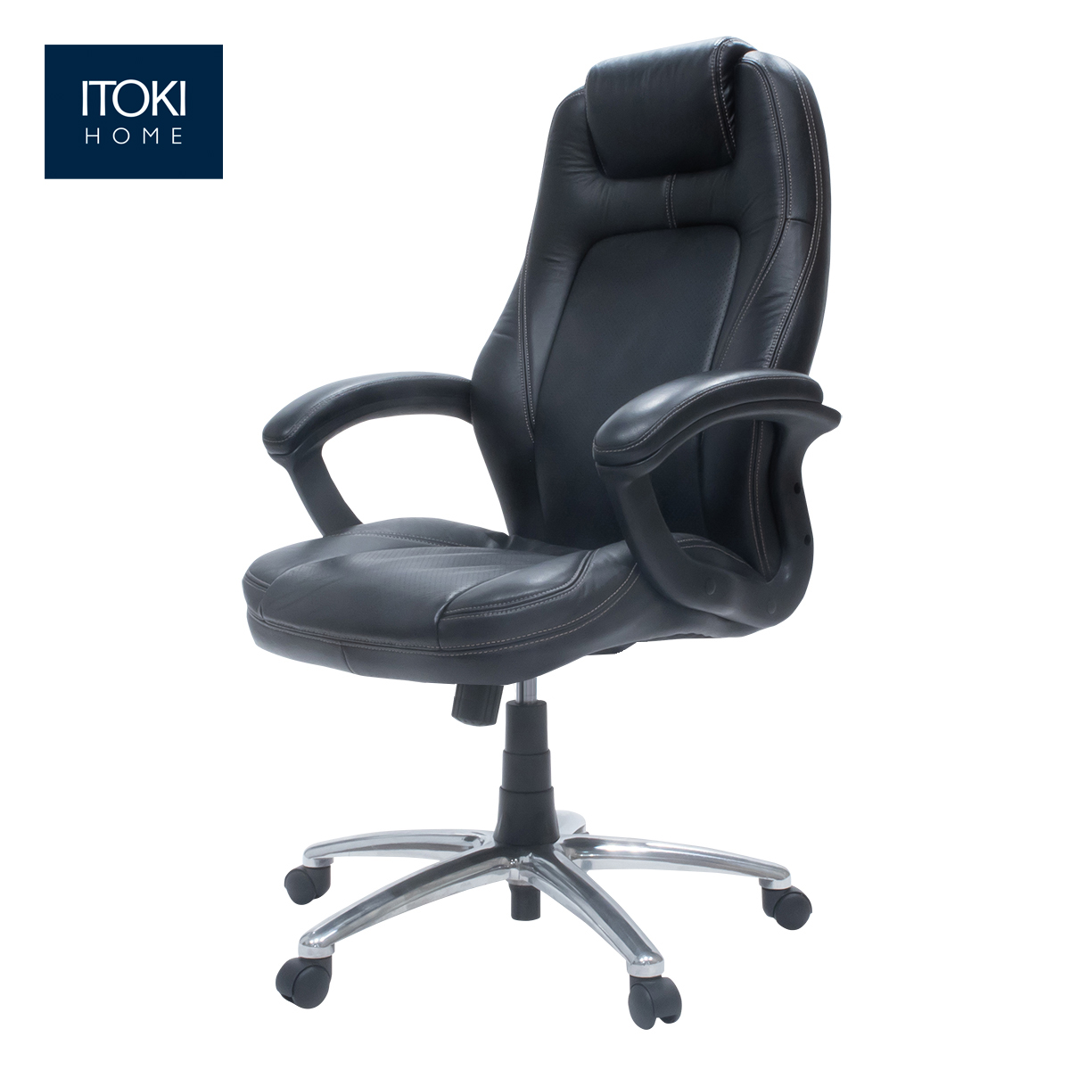イトーキ プレクサスチェア ハイバック 肘付 本革 オフィスチェア 美品