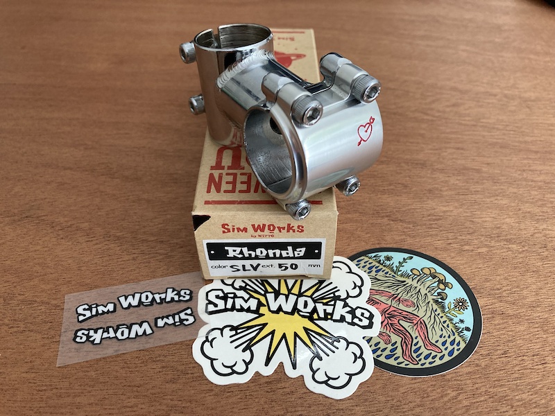 Sim Works by Nitto Rhonda Stem 50mm 31.8 Silver For Sale