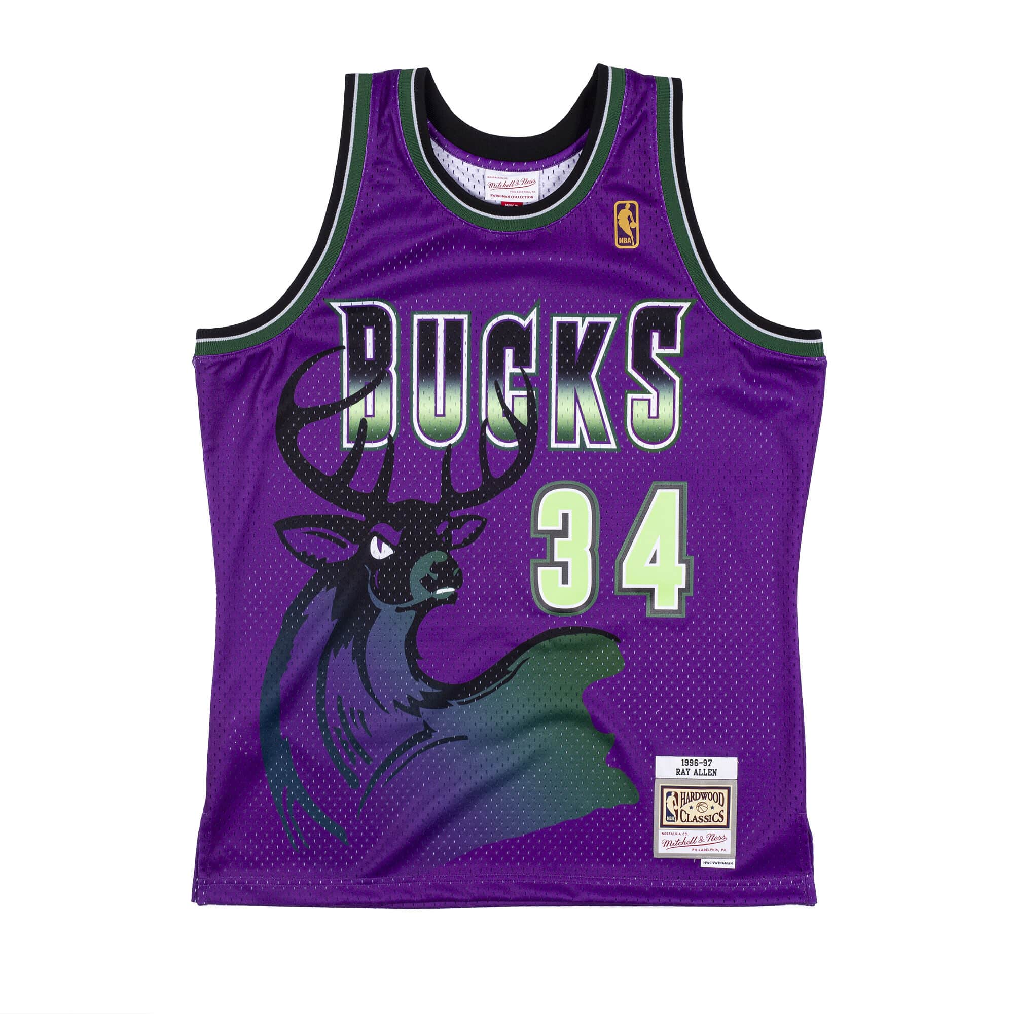 Milwaukee Bucks 1996-97 Ray Allen Mitchell & Ness Purple Swingman