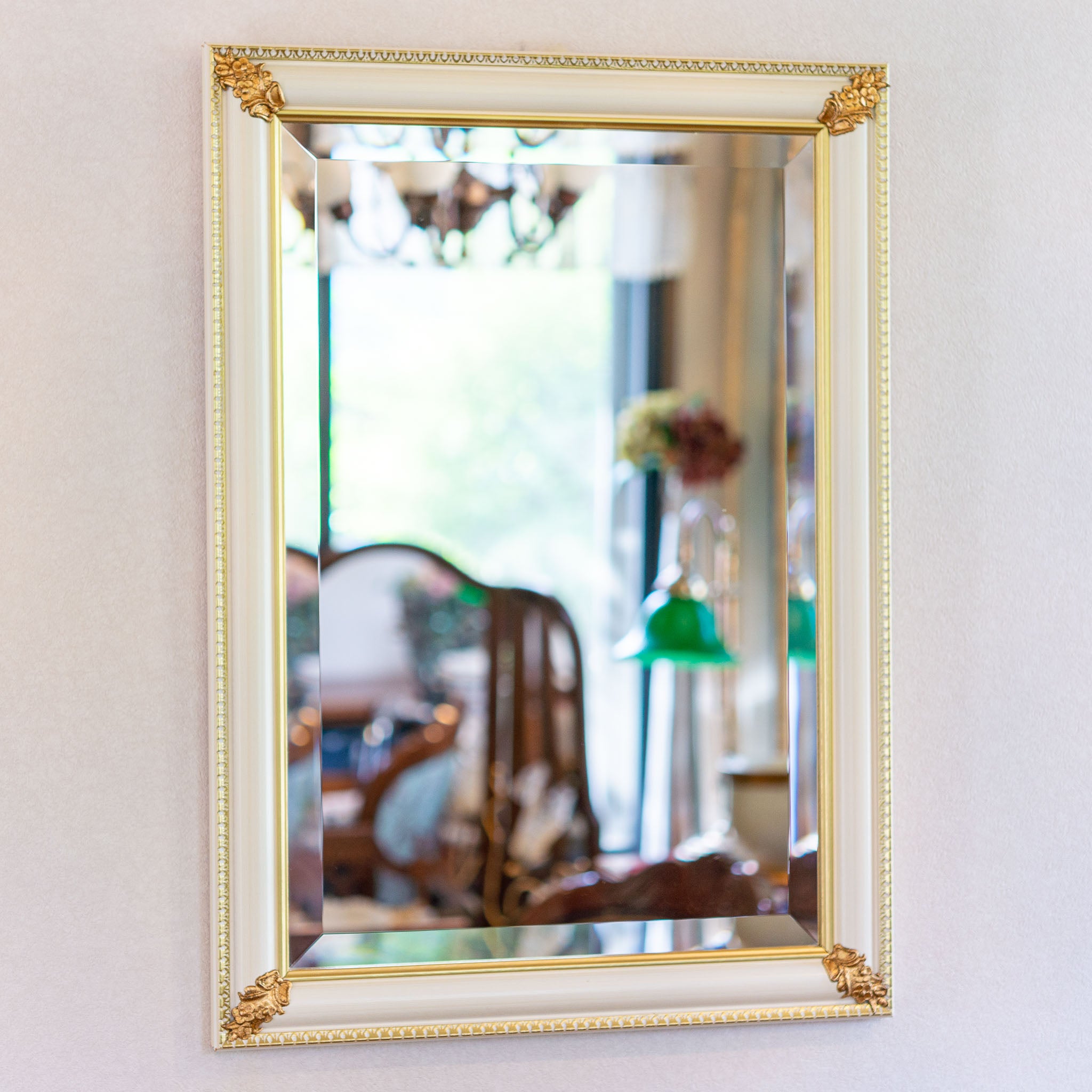 アウトレット】イタリア製 木製 ハンドペイント ウォールミラー 壁掛け