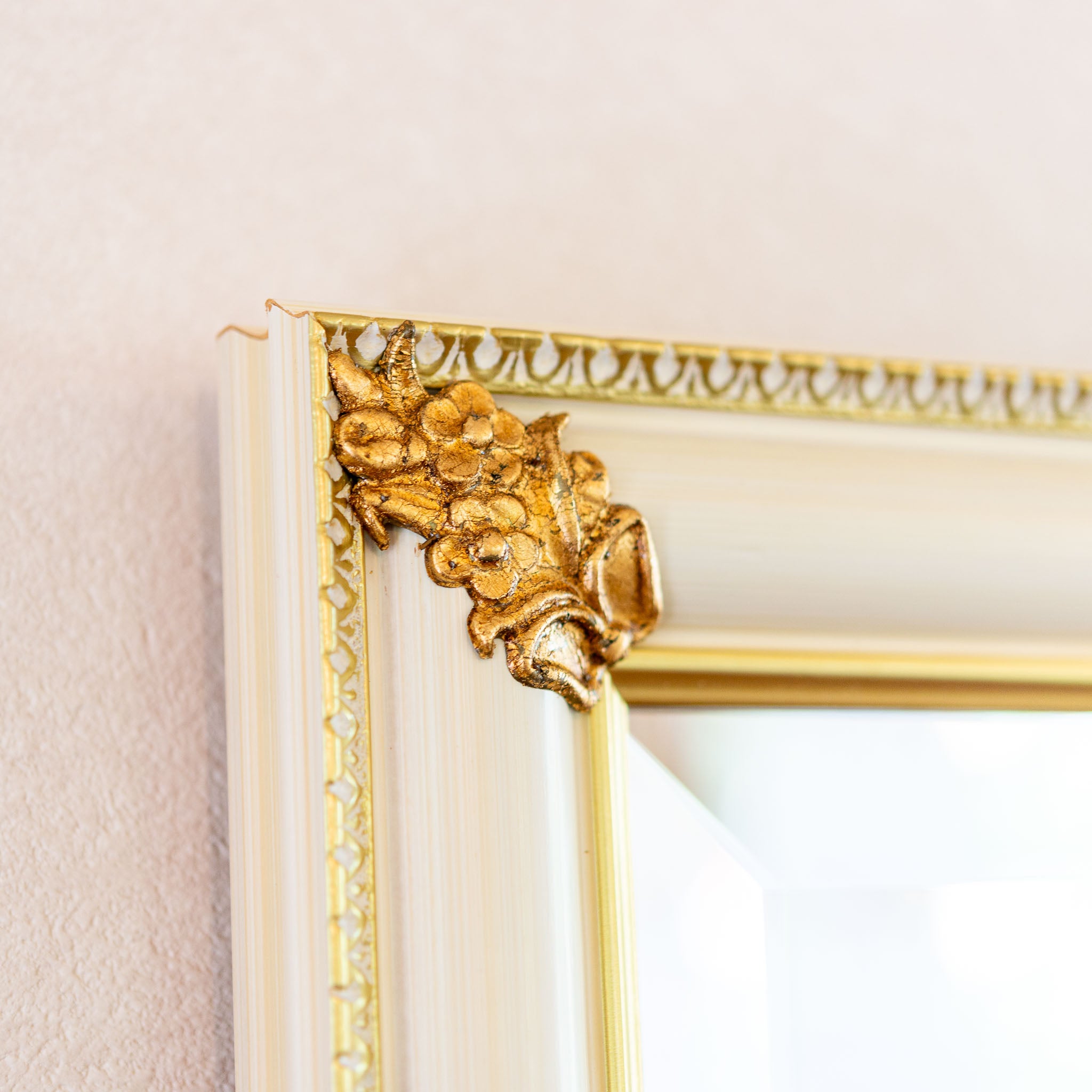 アウトレット】イタリア製 木製 ハンドペイント ウォールミラー 壁掛け