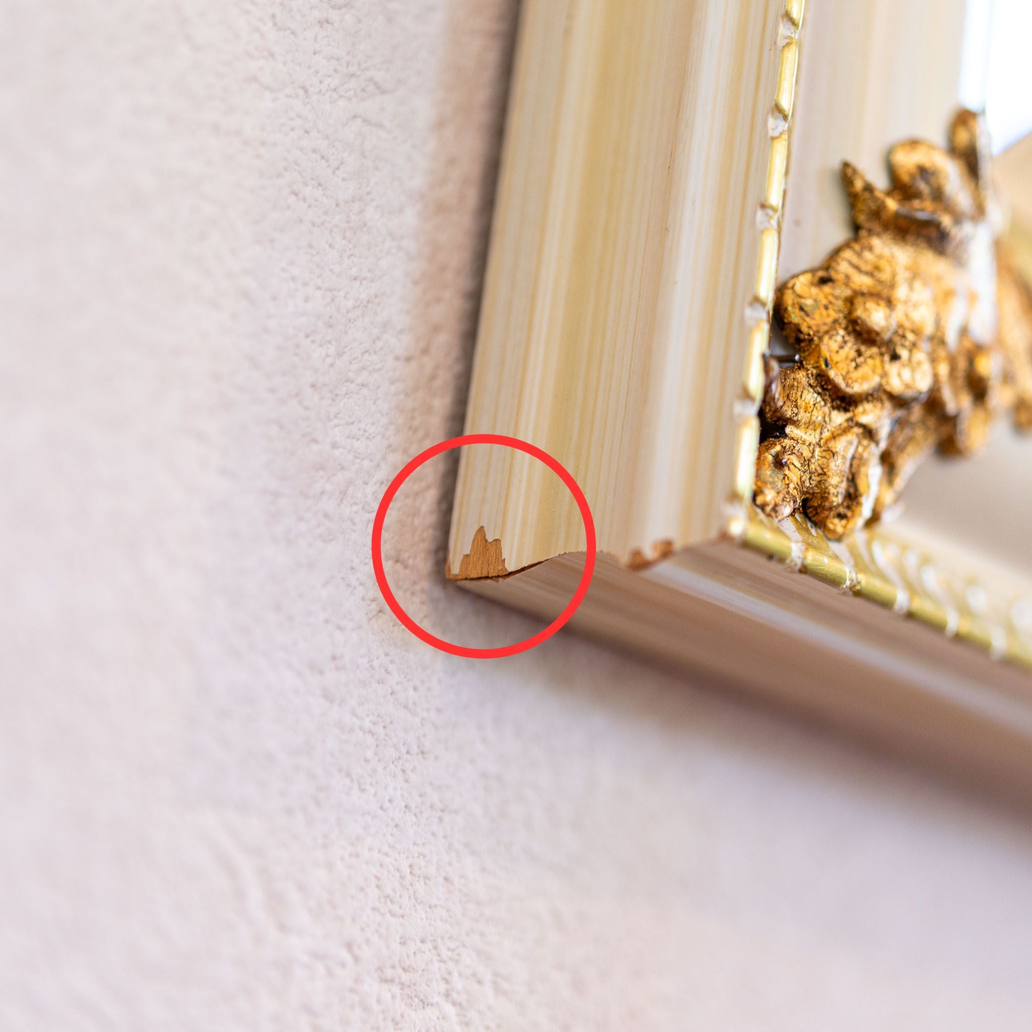 アウトレット】イタリア製 木製 ハンドペイント ウォールミラー 壁掛け