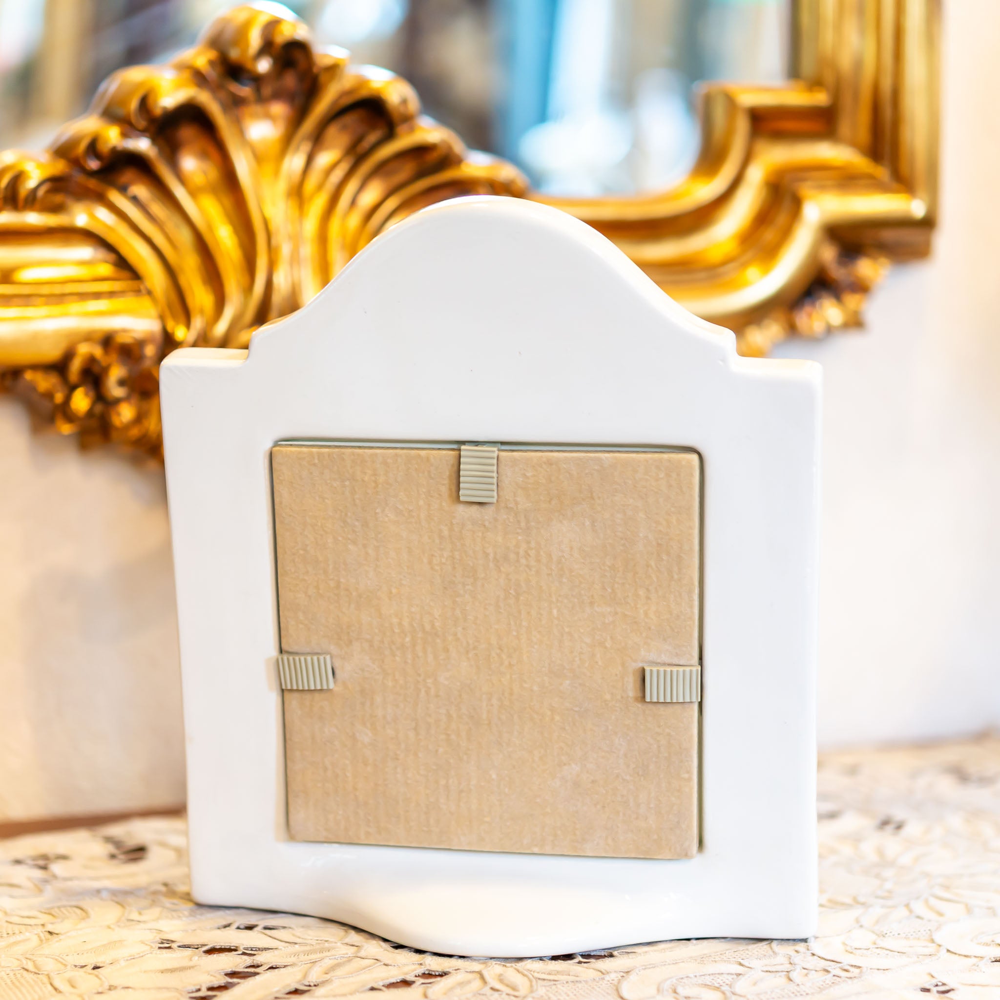 イタリア製 陶器 神殿型フォトフレーム 写真立て ピンク - エステルノ