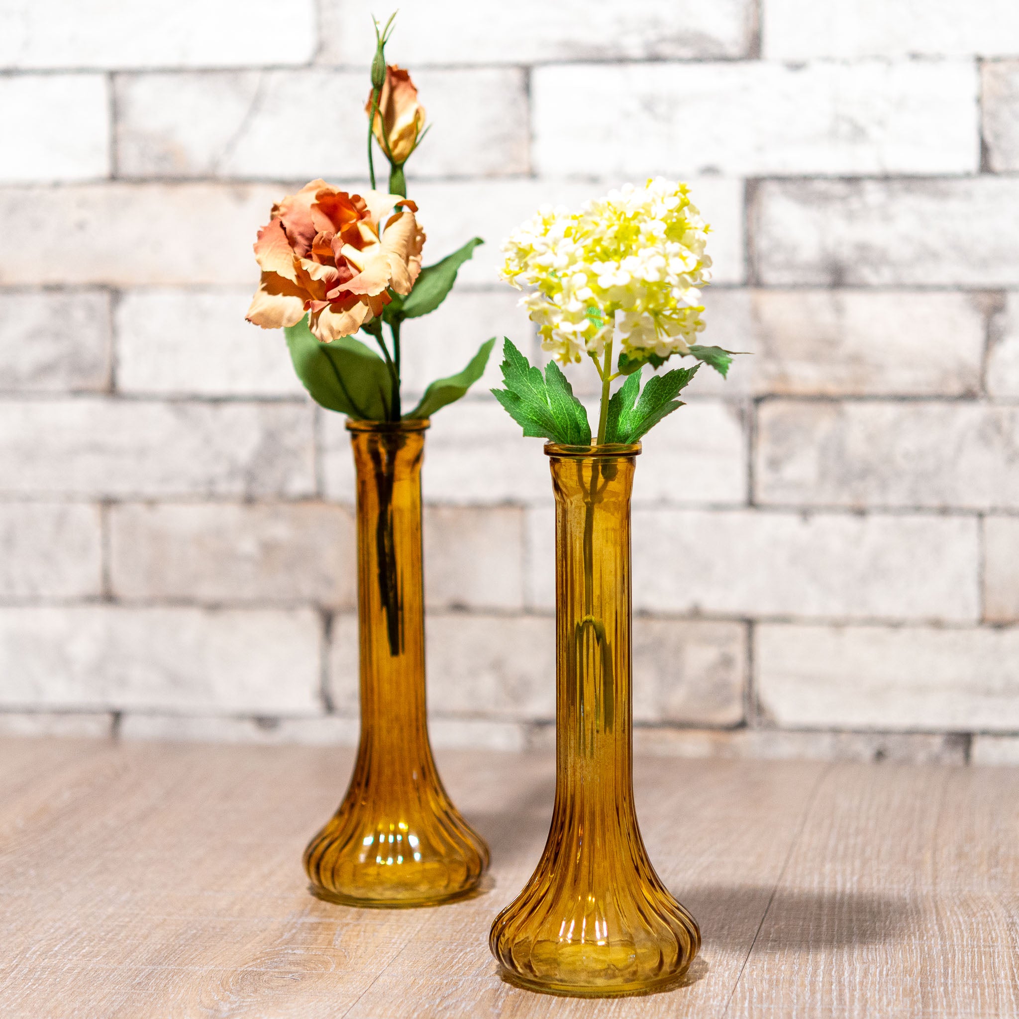 チェスキーガラス 花瓶・フラワーベース アンバー - エステルノ