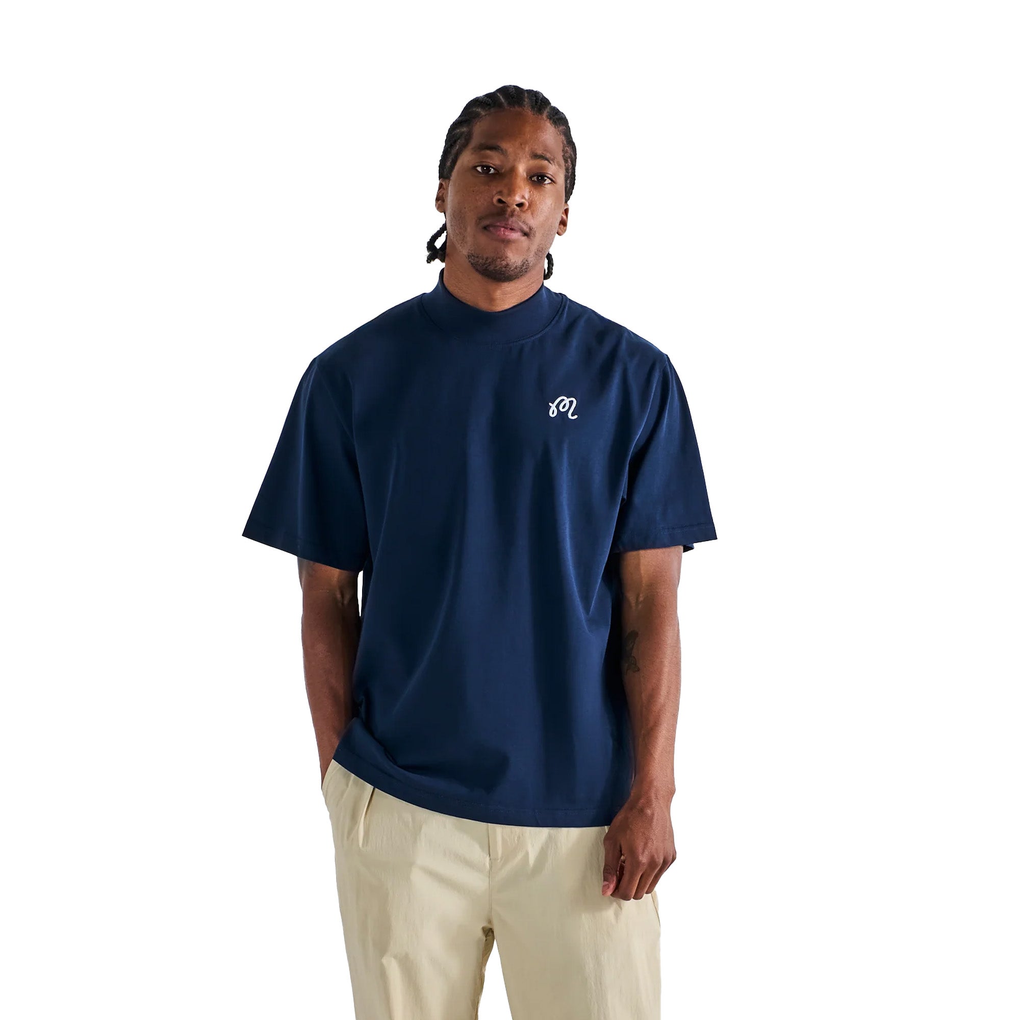 Malbon Golf Mens Mare Mockneck Tee – Extra Butter