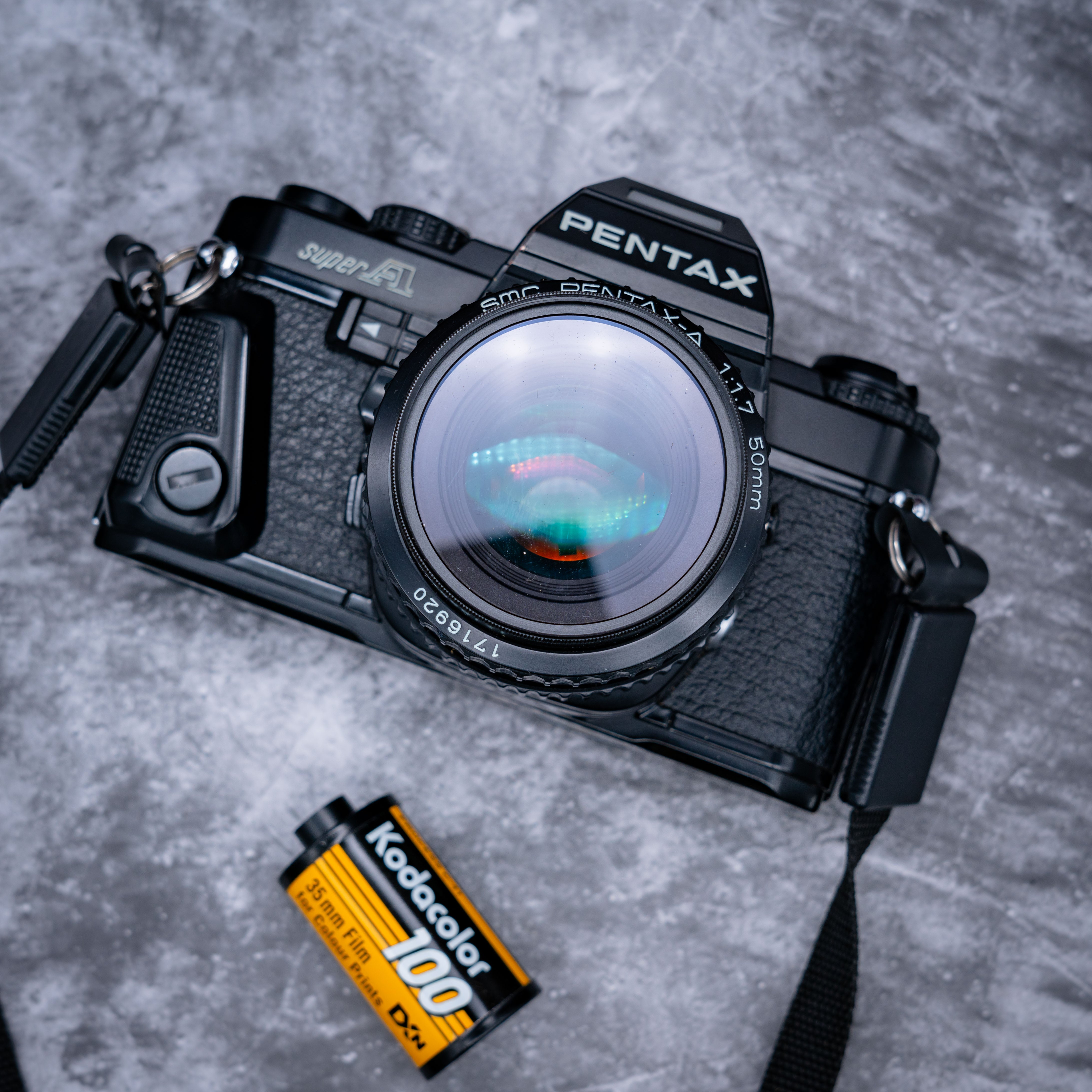 35mm Film Camera Kit | Pentax Super A +50mm Lens, Leather Case