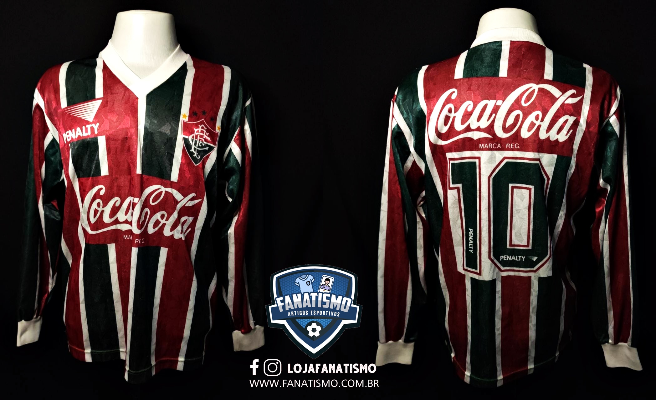 Camisa do Fluminense Oficial I Manga Longa Penalty 1992 #10 G