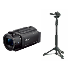 レンタル] ソニー 4Kビデオカメラ FDR-AX45A(ブラック) ＆ 自立脚付き