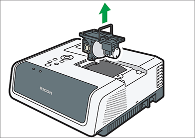 ランプユニットの交換および再セットの手順について（RICOH PJ WX4241N