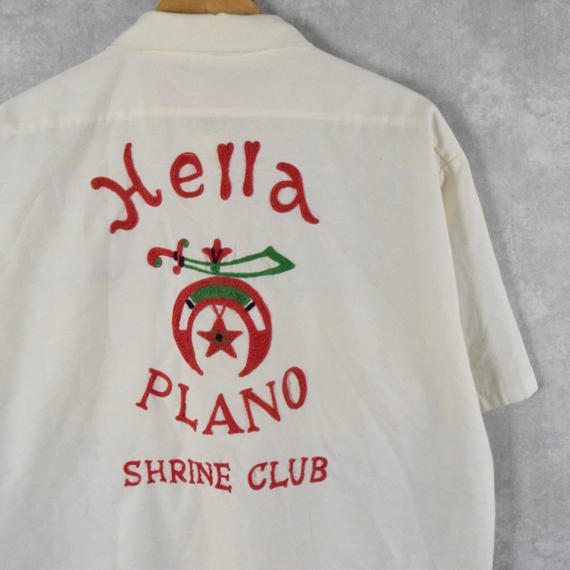 80s 80年代 アメリカ製 デュラブルプレス ボーリングシャツ フリー