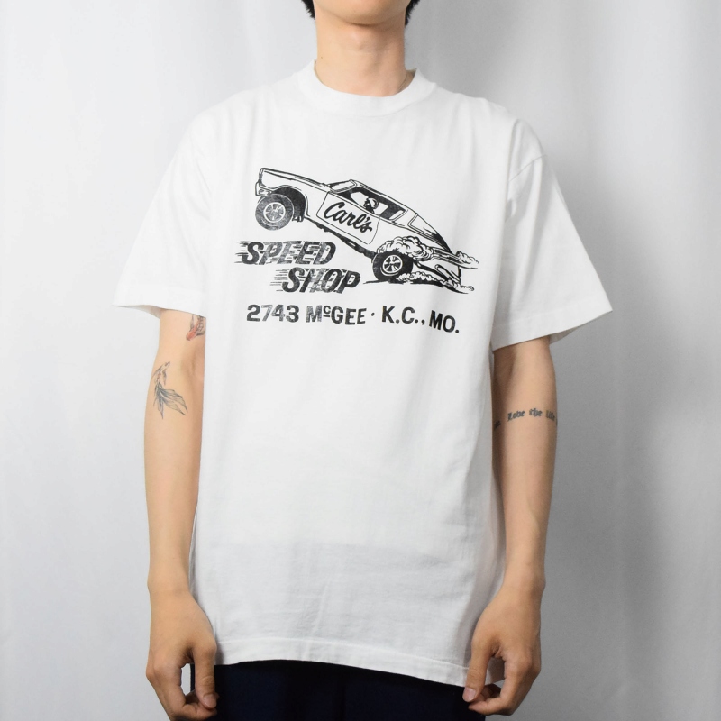 90年代 90s アメリカ製 バイカー 白 ホワイト 半袖 アメリカ製