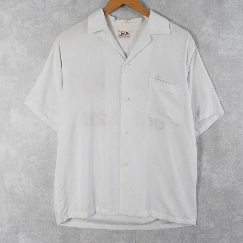 60s 60年代 オープンカラーシャツ 白 ホワイト 半袖|ヴインテージ古着