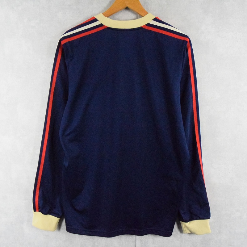 80s 80年代 アディダス 紺 ネイビー ポリエステル 長袖Tシャツ ゲーム