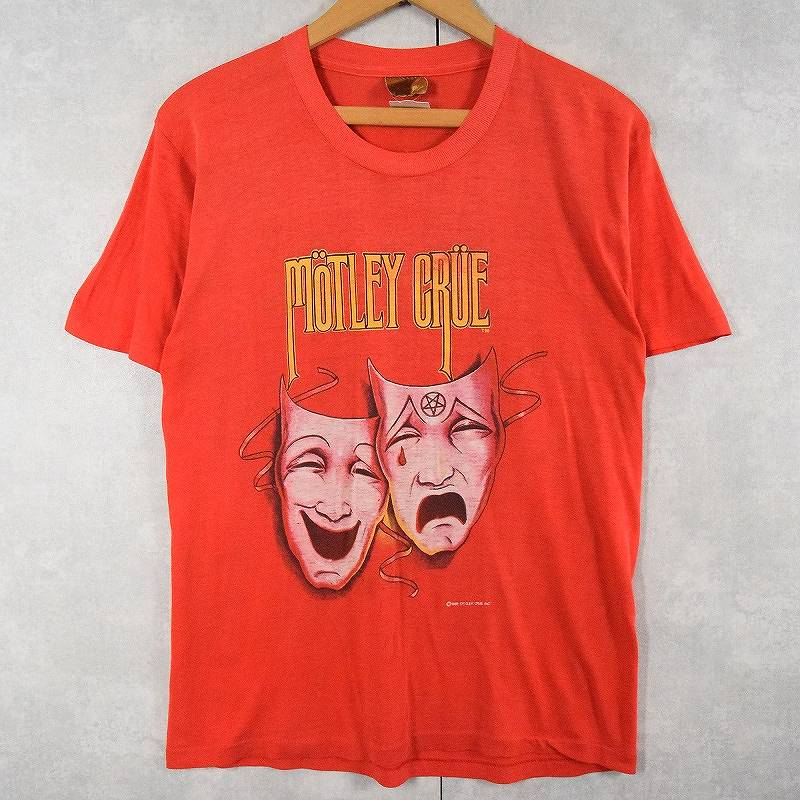80年代 モトリー・クルー バンT 音楽 ミュージック 赤 レッド 半袖