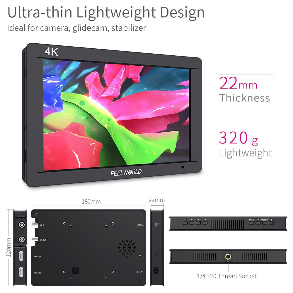 FEELWORLD FW703 7 インチ DSLR オンカメラ フィールド モニター 3G