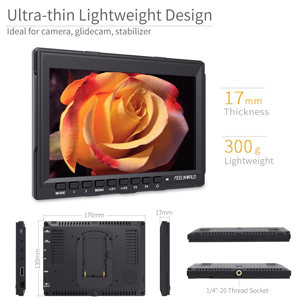 FEELWORLD FW759 7 インチ スリム DSLR カメラ フィールド モニター HD