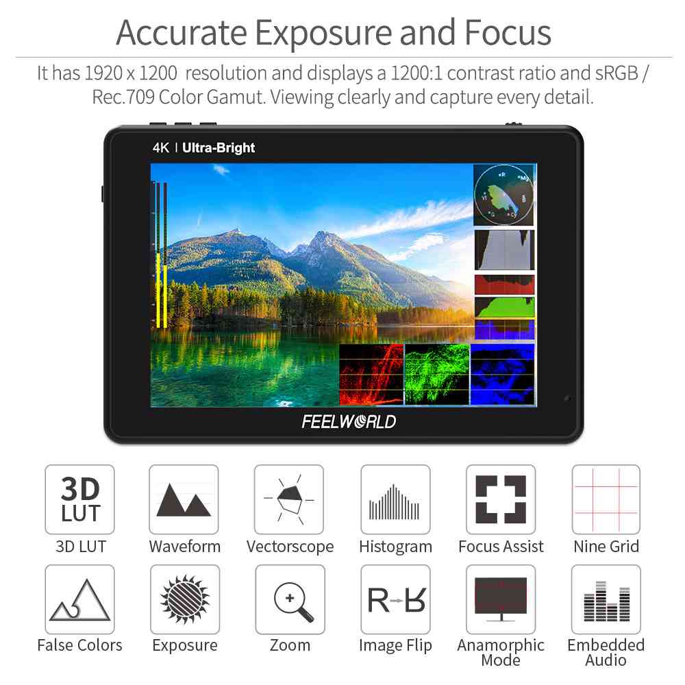 僕*し様 FEELWORLD 7 4K 3D LUT 2200 フィルドモニター Amazon.com