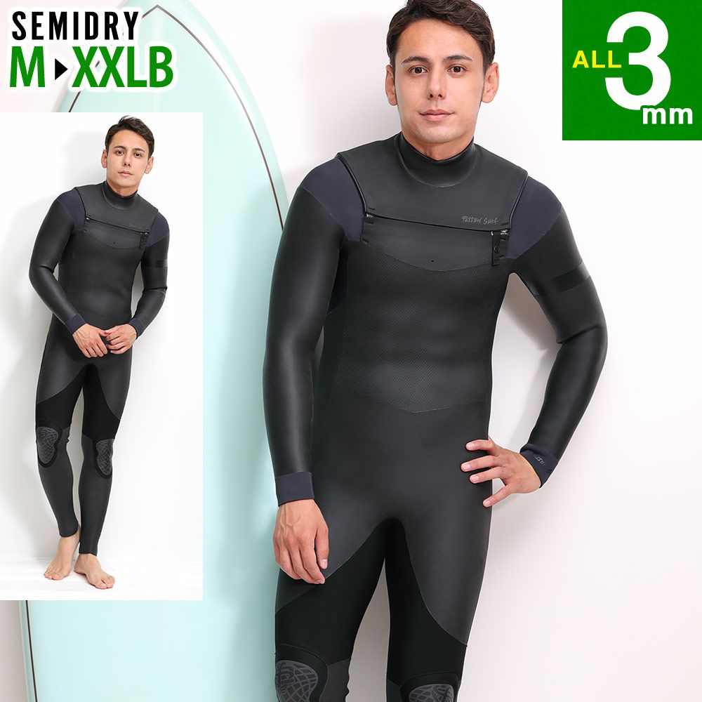 FELLOW メンズ セミドライ チェストジップ 3mm M～XXLB 全1色 | FELLOW