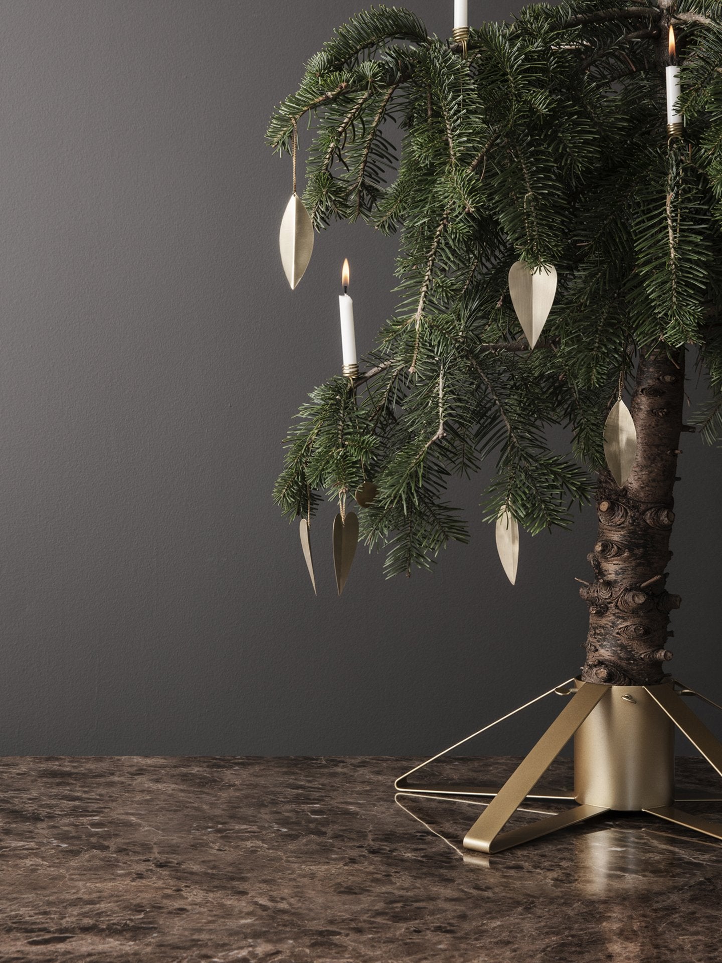 Christmas collection | Stylish Christmas tree stand in brass