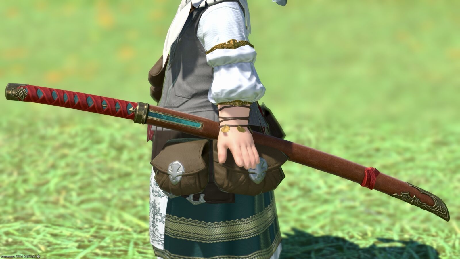 エメラルド製の美しい刃を持つ民族風な侍の刀『ゾーモーの太刀