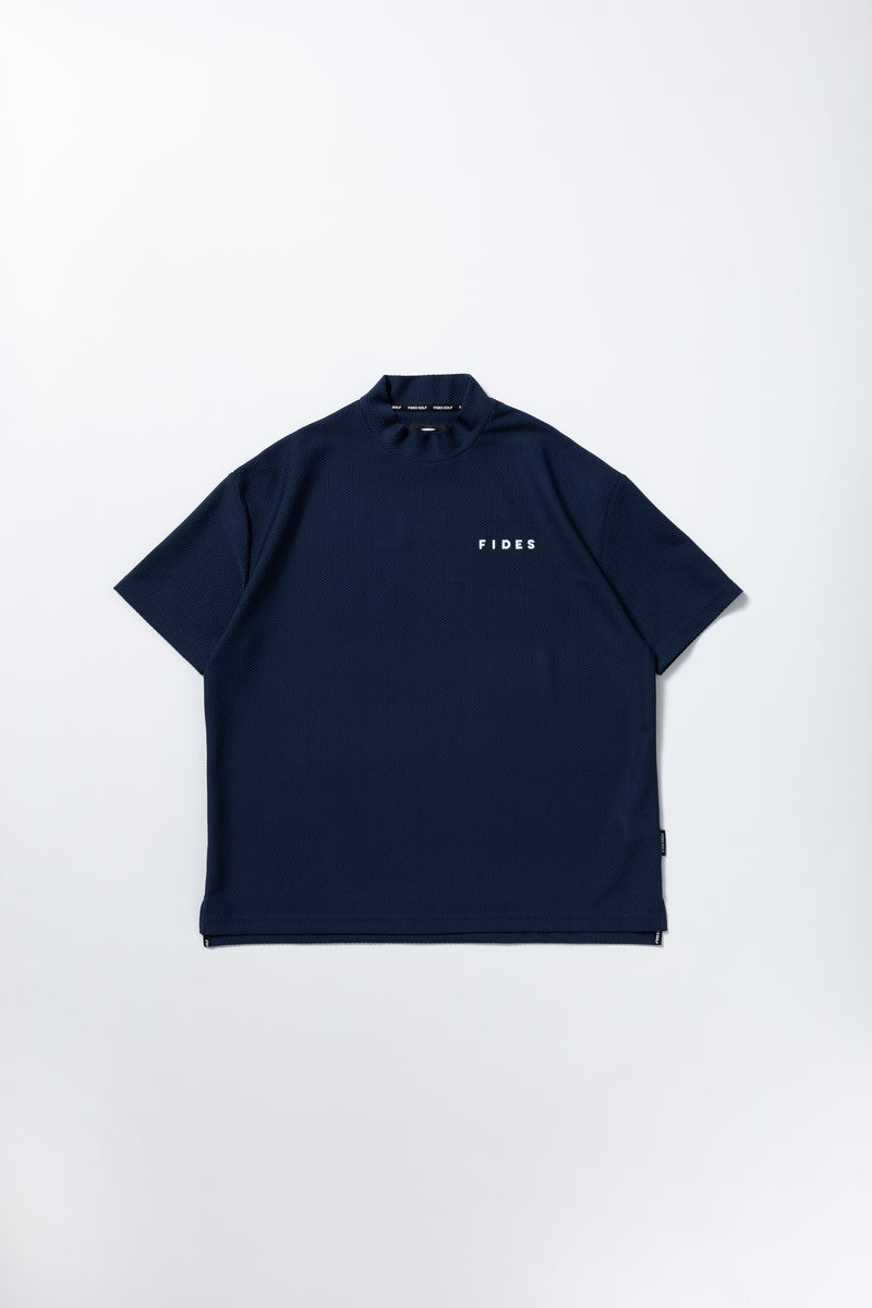 MESH TRICOT LOGO MOCK NECK S/S – FIDES