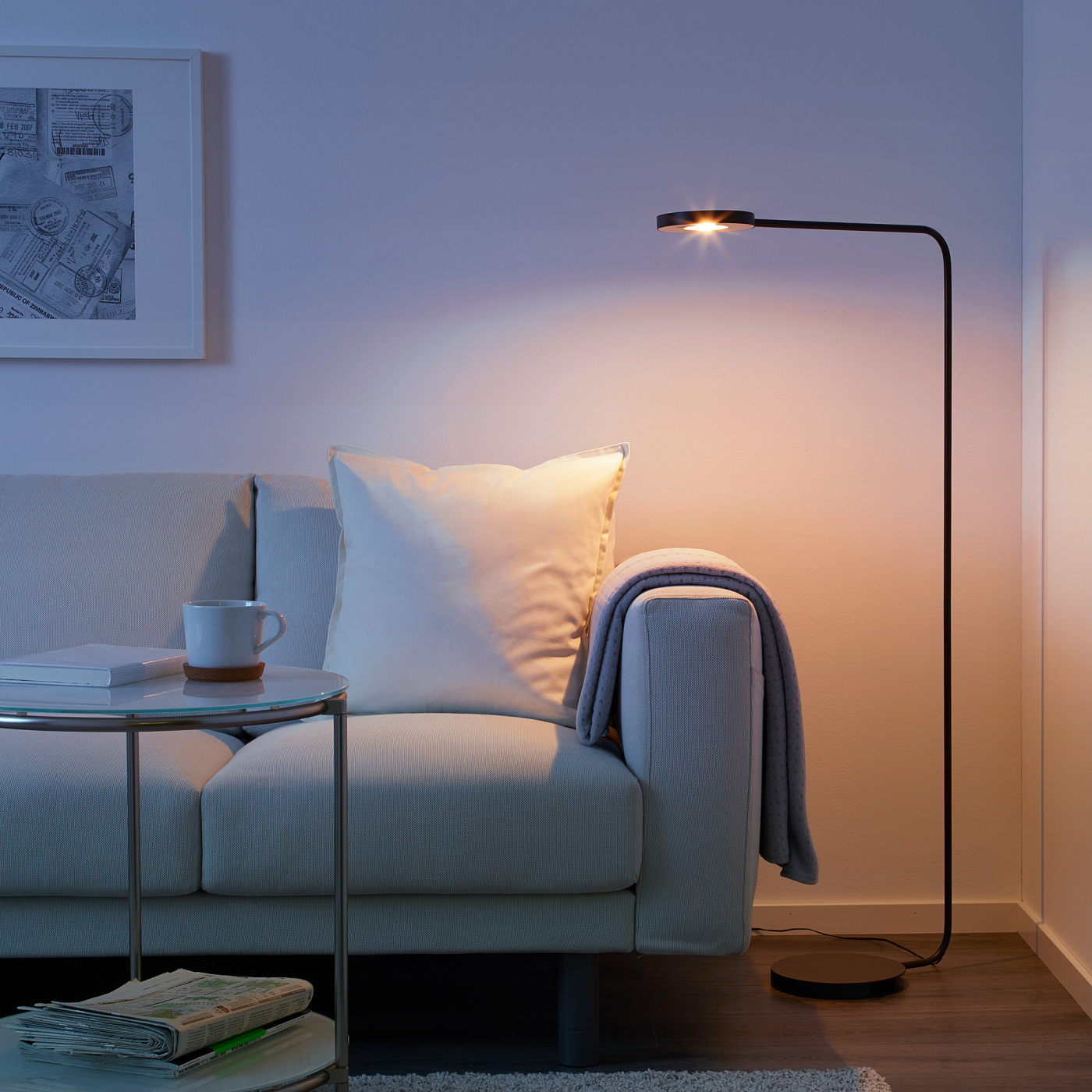 YPPERLIG LED floor lamp dark grey - IKEA
