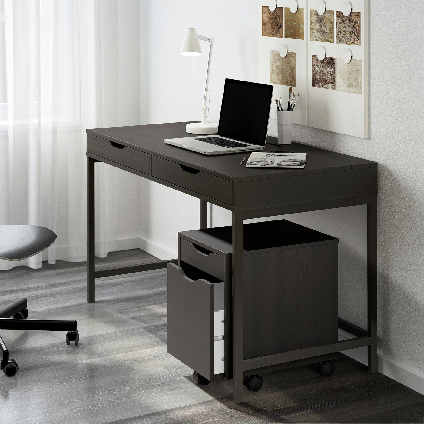 ALEX desk black-brown - IKEA