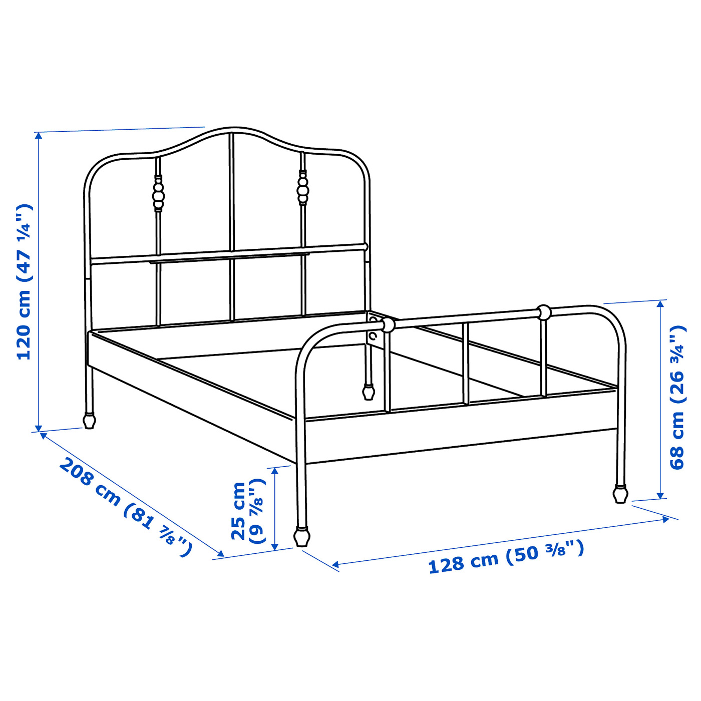 SAGSTUA bed frame black/Lönset - IKEA