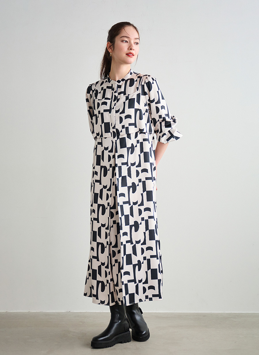 幾何学＆ドットプリントワンピース｜LOUNIE（ルーニィ）公式サイト