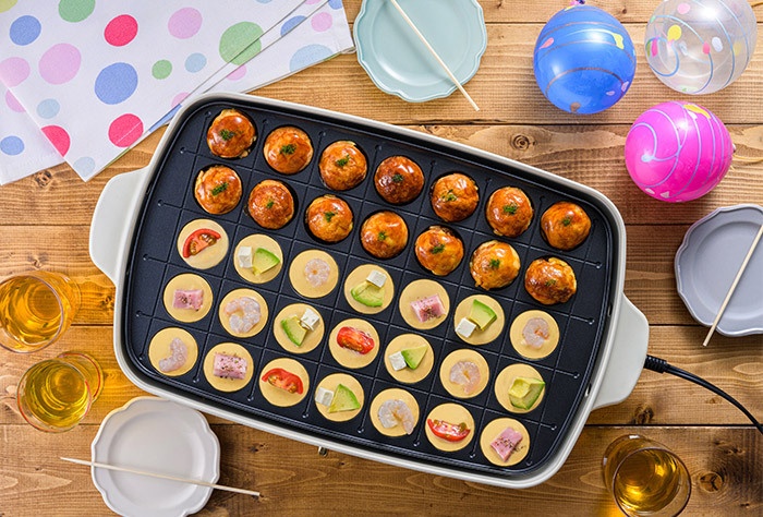 ホットプレート グランデサイズのレシピ カラフルたこ焼 | ブルーノ