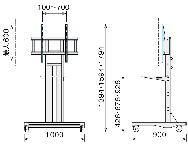 オーロラ ディスプレイスタンド FZS-70【～80インチ】 - オフィス家具