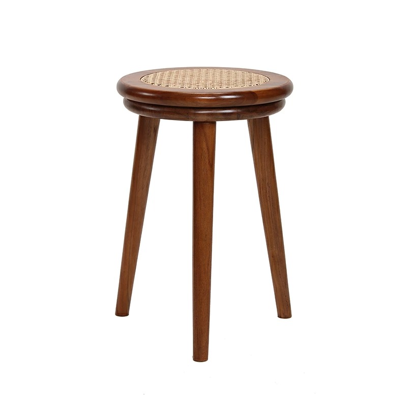 ブラウン編み込み 机 スツール アンティーク 古物 ブラウン編み込み 机