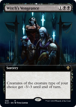 358)□拡張アート□《魔女の復讐/Witch's Vengeance》[ELD-BF] 黒R