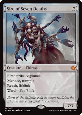 mtg】七つの死の種父 英語版ボーダーレスFoil ファウンデーションズFDN