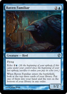 ワタリガラスの使い魔/Raven Familiar》[C13] 青U | 日本最大級 MTG